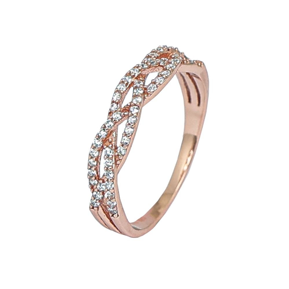 Rose Gold Crossover Ring photo 2