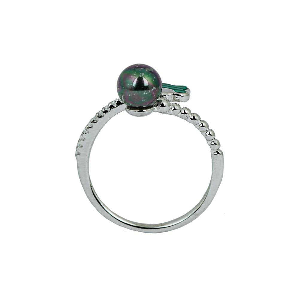 Silver Emerald Green Ring photo 4