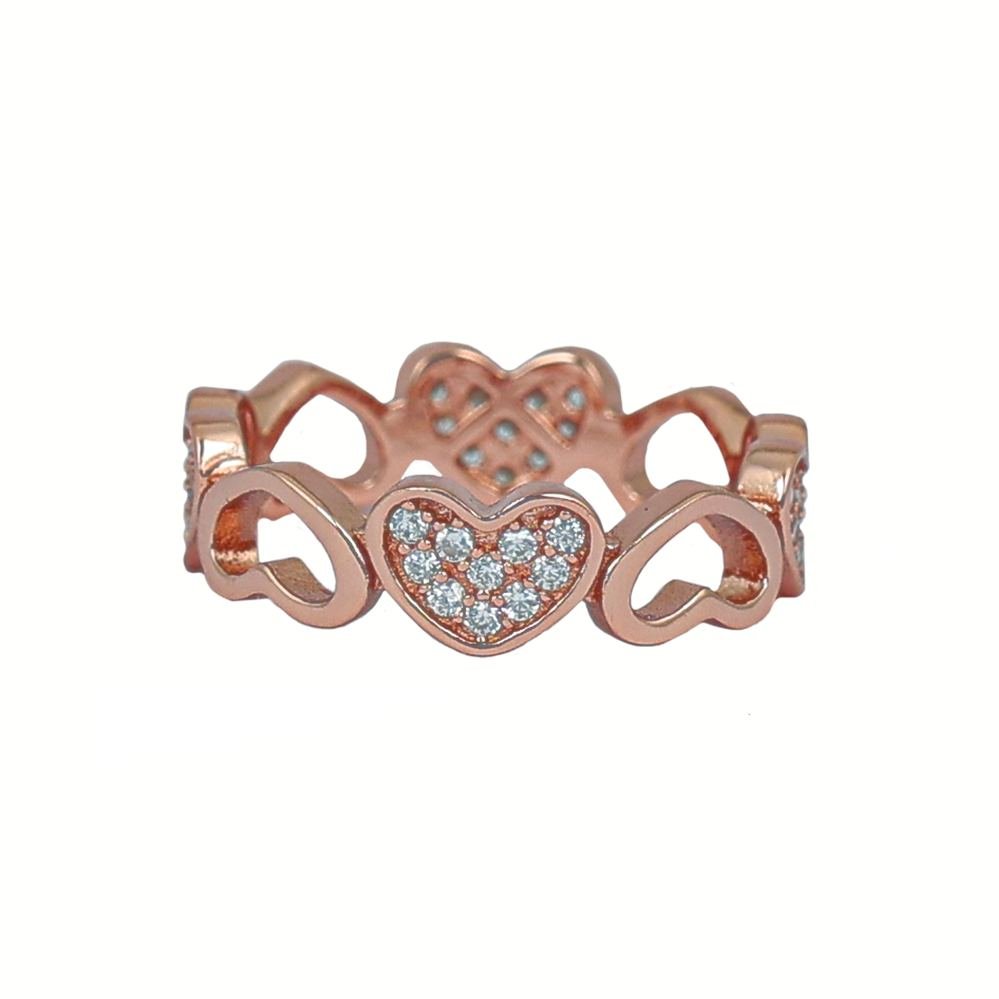 Rose Gold Heart Band Ring photo 3