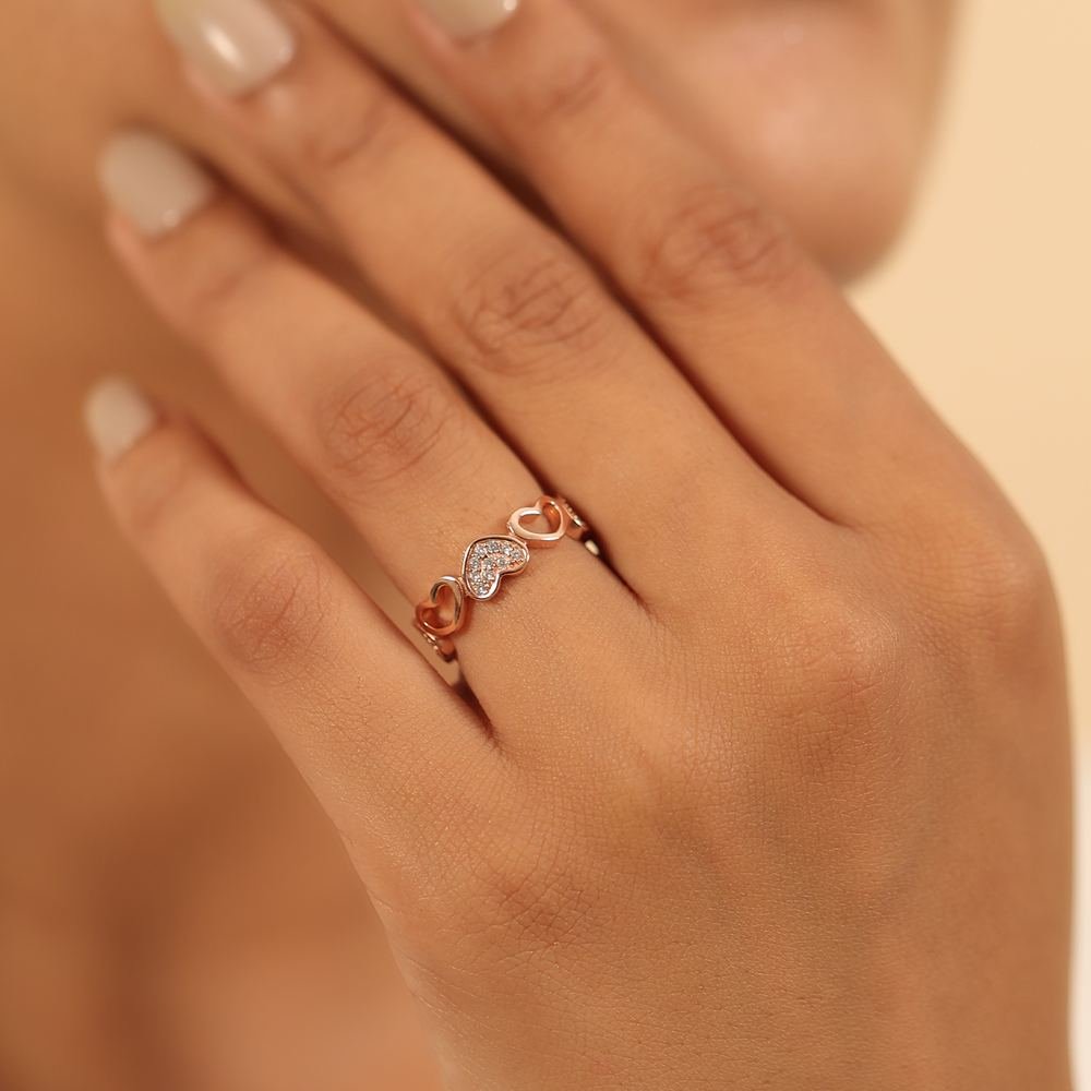 Rose Gold Heart Band Ring