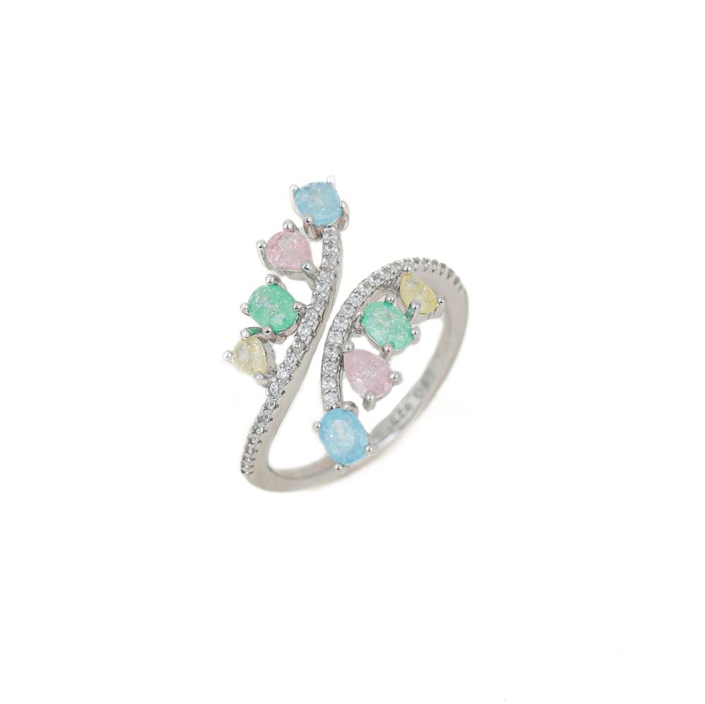 Silver Pastel Color Zircon Ring photo 3
