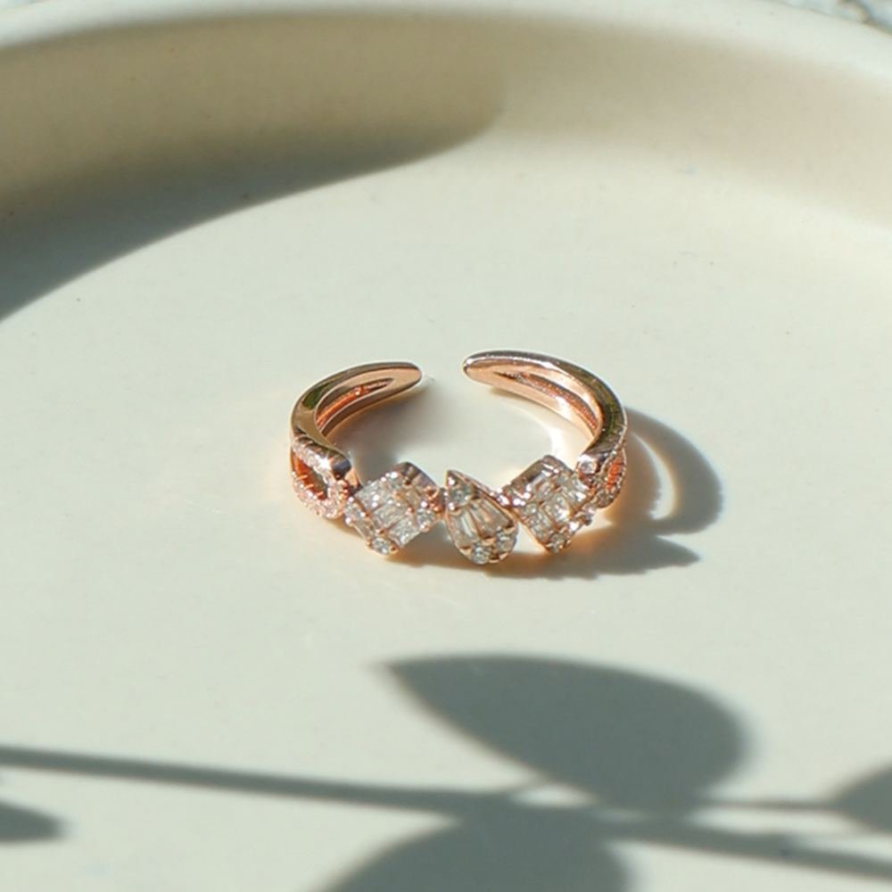Rose Gold Zircon Unity Ring photo 2